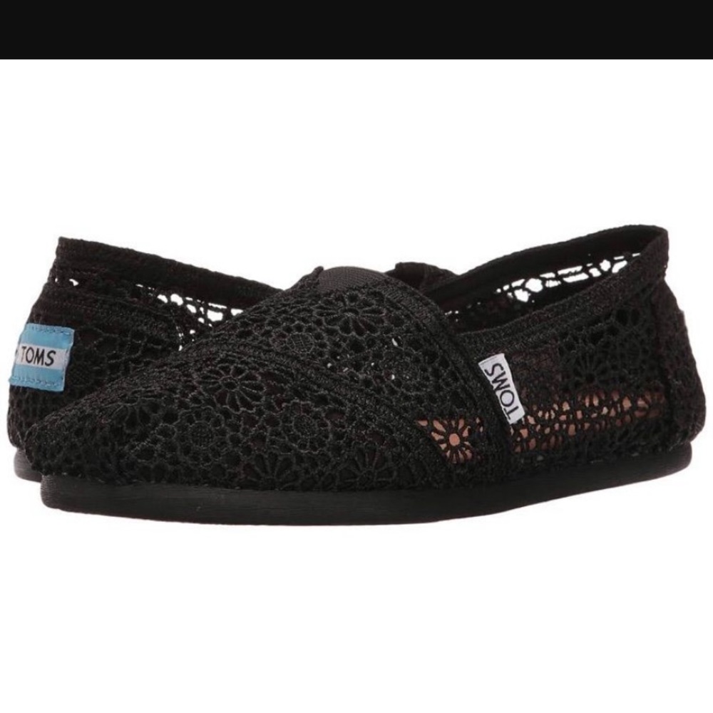 Toms black lace flats size 7.5